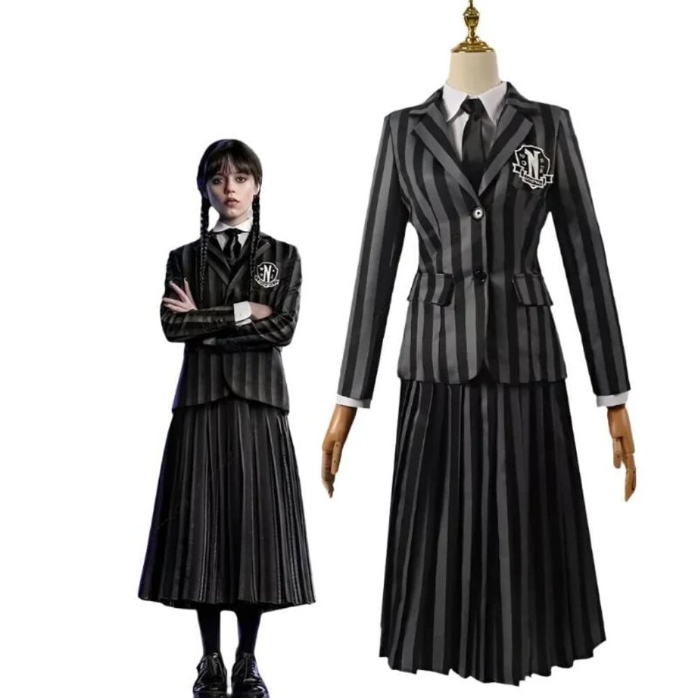 Wednesday Addams Costume High School Uniforms Size: small, jacket and skirt only